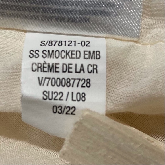 Old Navy Cream Puff-Sleeve Embroidered Tiered Mini Swing Dress w/Smocking - Picture 9 of 10